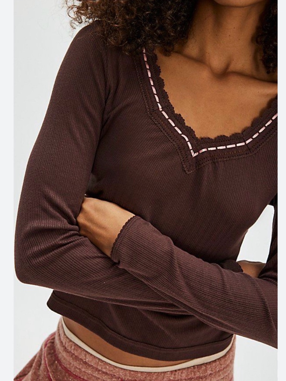 NWT Intimately by Free People Free People Only You Top Chocolate Sz M